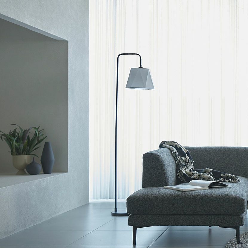 LED電球付き】フロアスタンド フロアライト クロームメッキ スチール