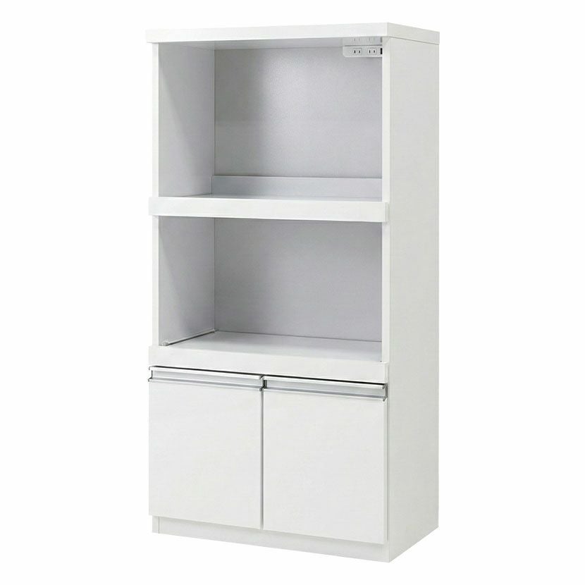 幅60cm 食器棚 コンパクト レンジ台 コンセント付き スライド棚 カップ
