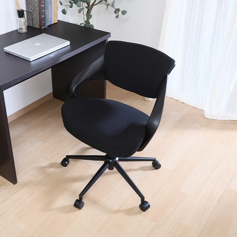 デスクチェア 高さ調節可能 肘なし ファブリック 昇降式 回転チェア
