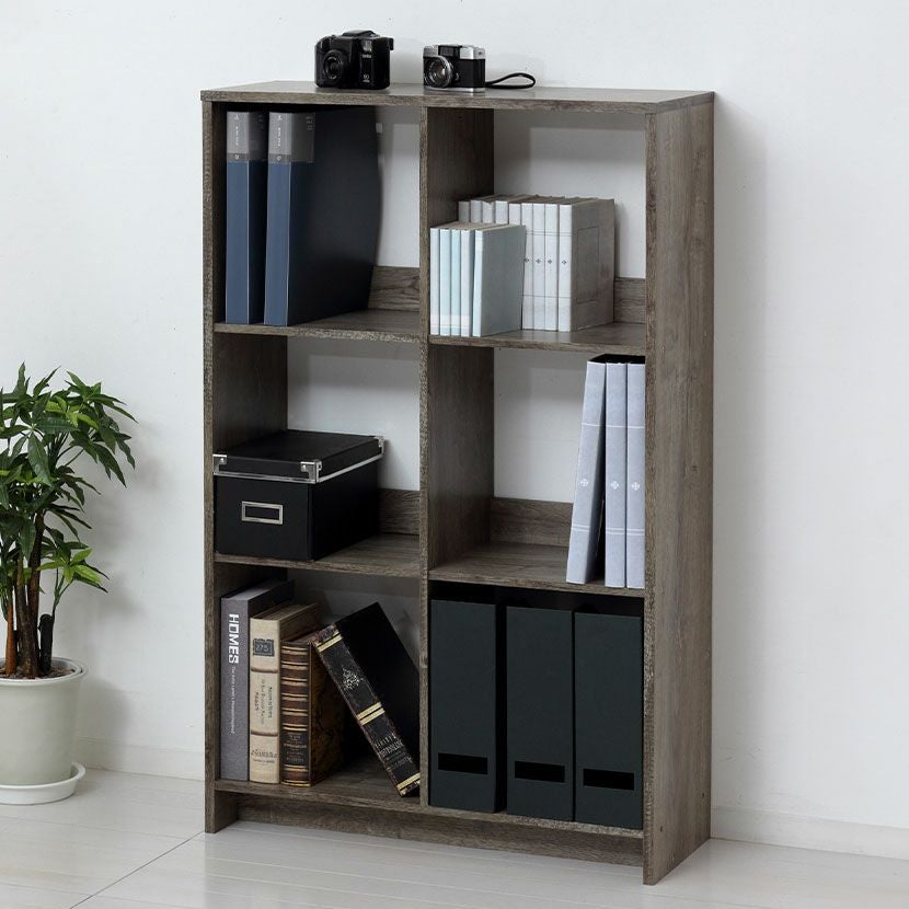 幅60cm スライド本棚 ロータイプ 6BOX コミック 収納 本棚 スライド式