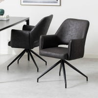 【2脚セット】回転 ダイニングチェア 肘付き ROVA レザーファブリック 回転椅子 シンプル モダン アームチェア デザインチェア リビングチェア 食卓椅子 おしゃれ ORV｜¥29,000の動画