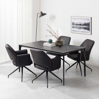 【設置無料】4人用 ダイニングテーブルセット 5点 ORV セラミックテーブル コンセント付き 回転 ダイニングチェア モダン ダイニングセット おしゃれ (幅150cm 食卓テーブル×1 食卓椅子×4)｜¥124,546の動画