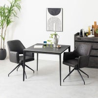 【設置無料】2人用 ダイニングテーブルセット 3点 ORV セラミックテーブル コンセント付き 回転 ダイニングチェア モダン ダイニングセット おしゃれ (幅90cm 食卓テーブル×1 食卓椅子×2)｜¥79,819の動画