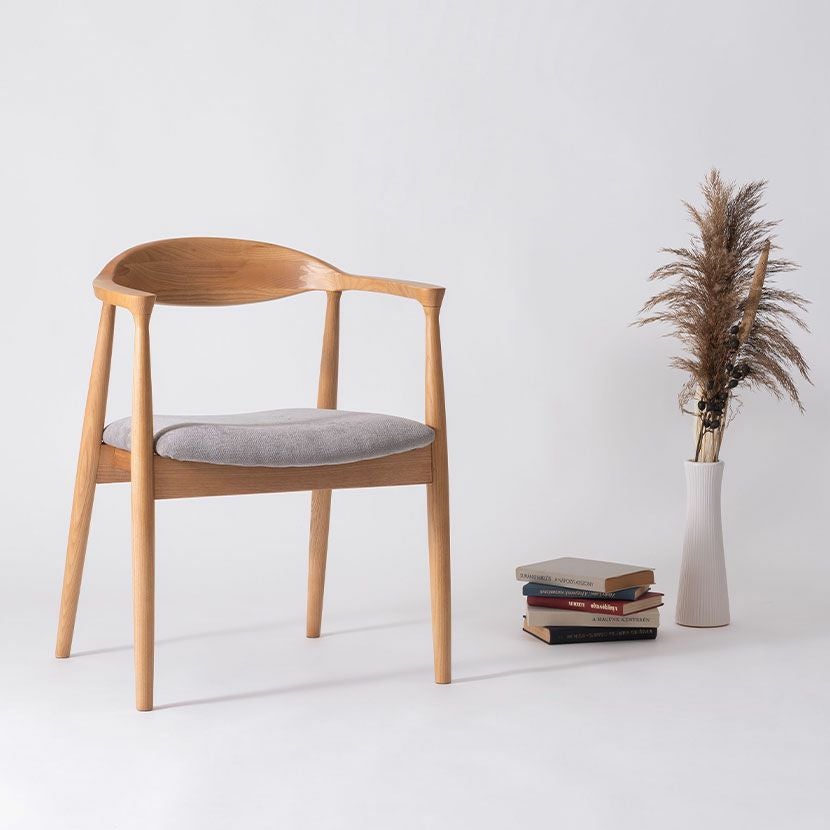 設置無料】木製 ダイニングチェア ミキモク 天然木 肘付き 椅子 合皮