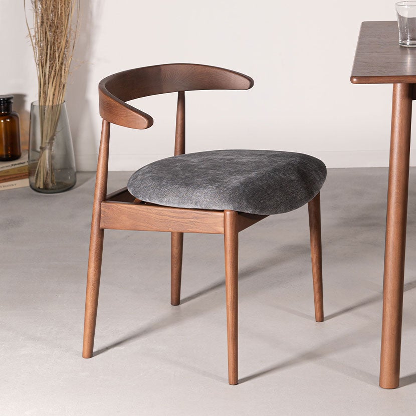 設置無料】木製 ダイニングチェア ミキモク 天然木 肘付き 椅子 板座