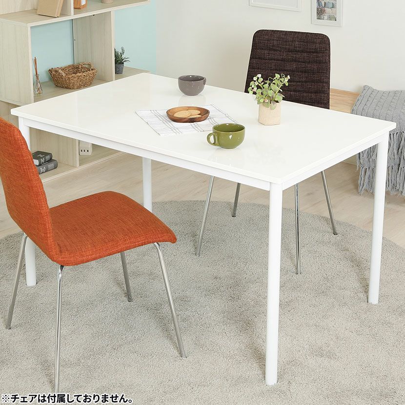 幅130cm 単品 ダイニングテーブル 木目調 メラミン スチール 4人用