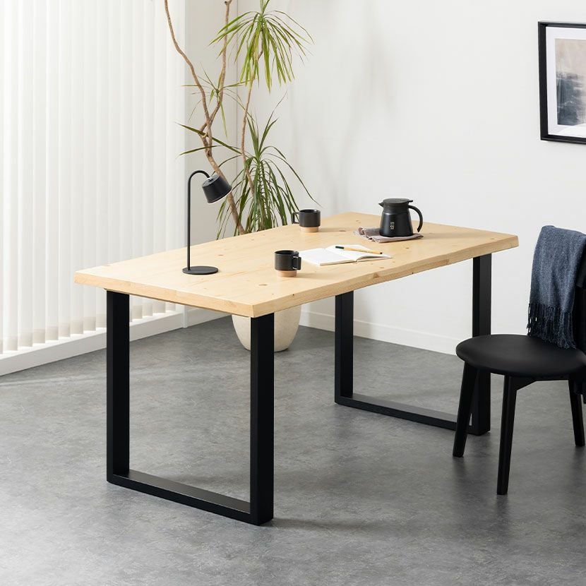 幅150cm 木製 ダイニングテーブル 天然木 パイン材 長方形 一枚板風