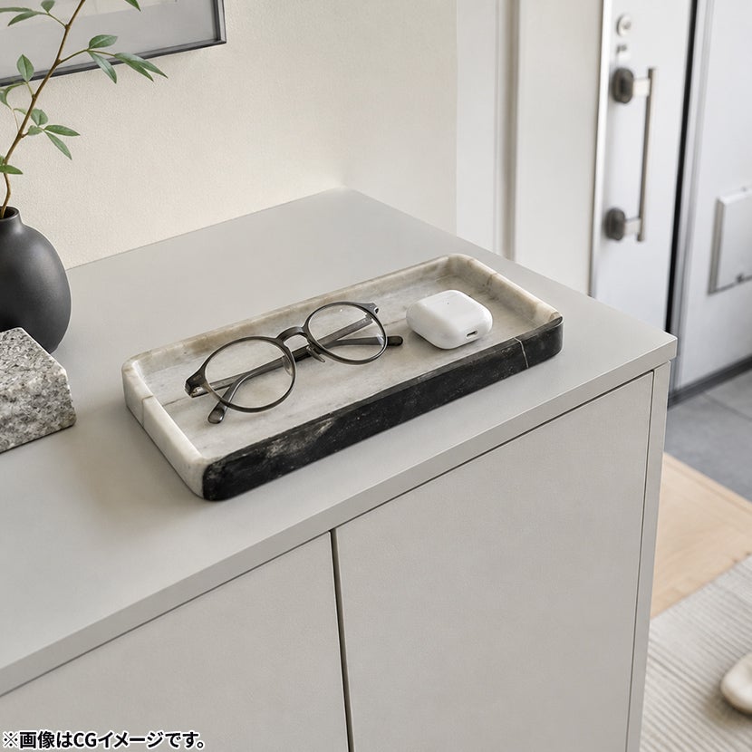 幅22cm マーブルトレイ 大理石 レクタングル プレート マーブル柄