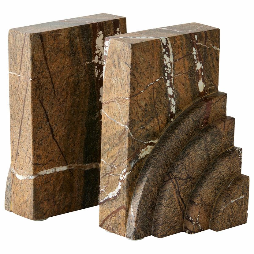 2個セット】幅20cm ブックエンドマーブル Bookends 大理石 ブック