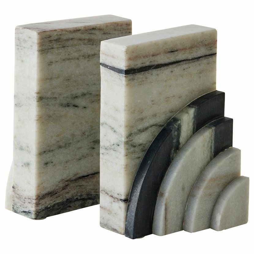 2個セット】幅20cm ブックエンドマーブル Bookends 大理石 ブック