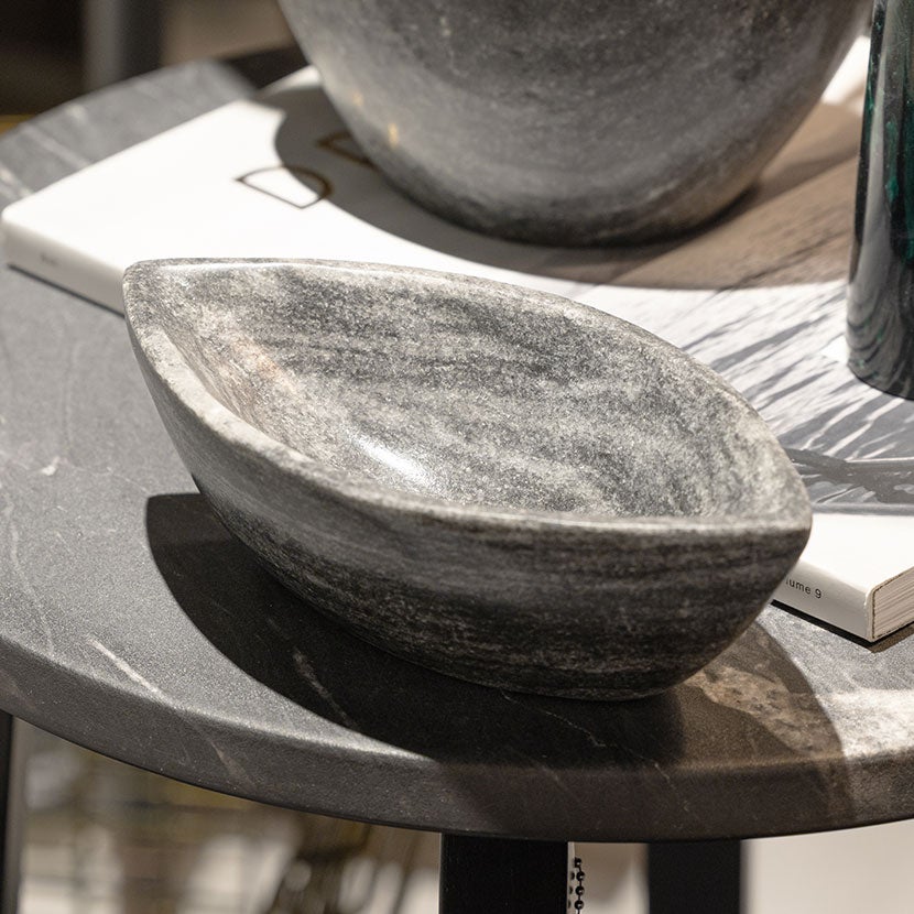 幅20cm ボウル Almond Bowl 大理石 マーブル柄 マルチボウル 天然石