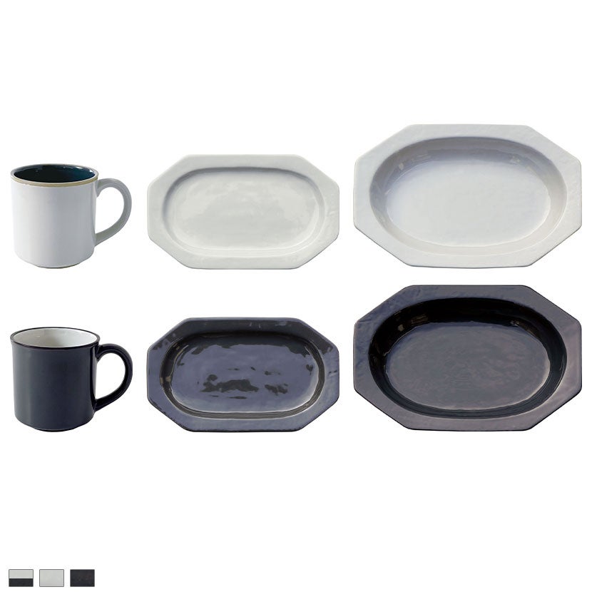 4点セット】マグカップ オーバルプレート セット 日本製 コップ 陶器