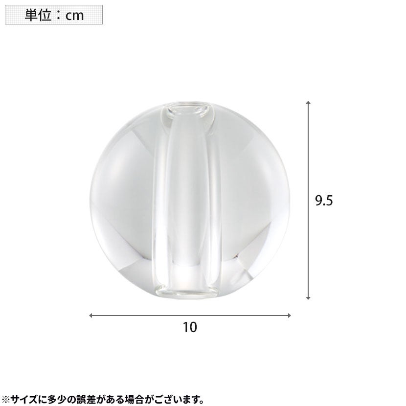 幅10cm フラワーベース 大 クリア ガラス 花瓶 球体 一輪挿し