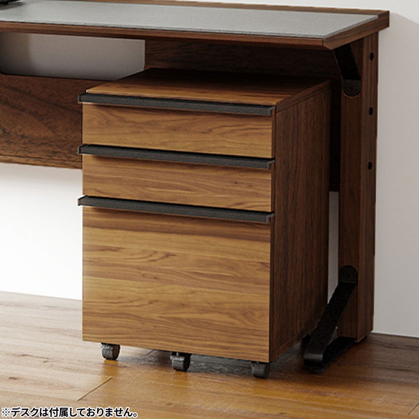 幅40cm Walnut Desk Chest ウォールナット 引き出し キャスター付き