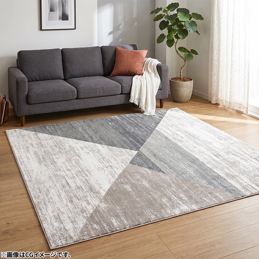 200×200cm ラグ マルナ カーペット消臭 抗菌 正方形 マット 防炎