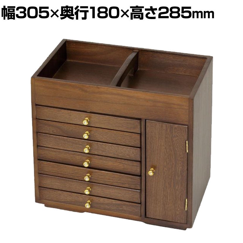 幅30.5cm アクセサリーケース 木製 持ち手付すっ桐ボックス 軽量 収納
